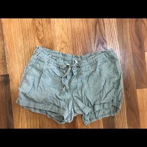 Olive green draw string shorts